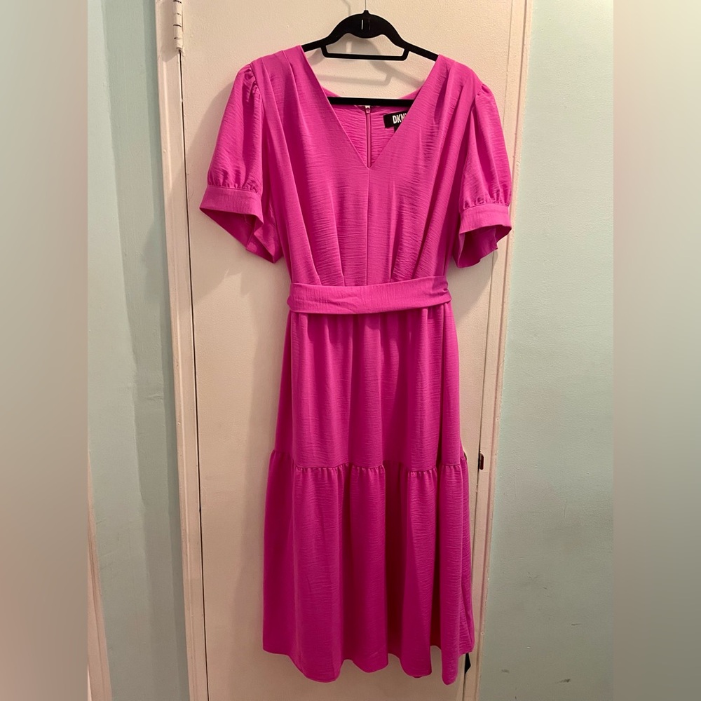 DKNY Pink Belted Women’s Dress - 18W
